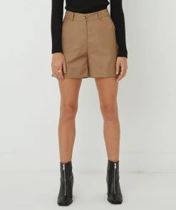 FRIEND of AUDREY Frankie Tailored Shorts Taupe