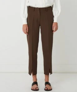FRIEND of AUDREY Jones Slit Tapered Pants Desert Taupe