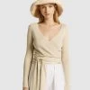 FRIEND of AUDREY Natalia Wrap Knit Top Almond