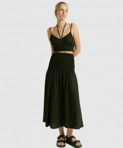 FRIEND of AUDREY Chantille Shirred Linen Skirt Black -Deals The Style Setters Store http3A2F2Fstatic.theiconic.com .au2Fp2Ffriend of audrey 9543 5091251 3