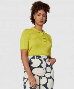Gorman Polo Club Knit Top Lime