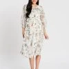 Isabella Oliver Posie Maternity Dress Soft White Foliage