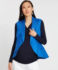 Isabella Oliver Messina Maternity Waistcoat Bali Blue