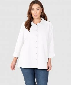Love Your Wardrobe Manhattan Cotton Over Shirt White