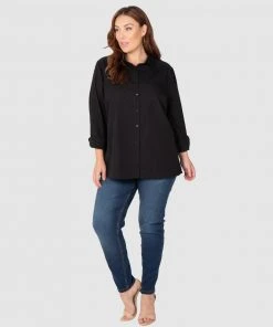 Love Your Wardrobe Manhattan Cotton Over Shirt Black -Deals The Style Setters Store http3A2F2Fstatic.theiconic.com .au2Fp2Flove your wardrobe 1613 000368 5