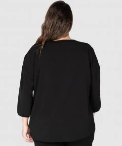 Love Your Wardrobe Willow Woven Tee Top Black -Deals The Style Setters Store http3A2F2Fstatic.theiconic.com .au2Fp2Flove your wardrobe 4584 0446021 3