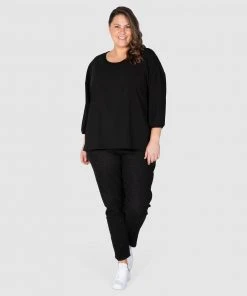 Love Your Wardrobe Willow Woven Tee Top Black -Deals The Style Setters Store http3A2F2Fstatic.theiconic.com .au2Fp2Flove your wardrobe 4589 0446021 5