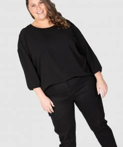 Love Your Wardrobe Willow Woven Tee Top Black -Deals The Style Setters Store http3A2F2Fstatic.theiconic.com .au2Fp2Flove your wardrobe 4592 0446021 6