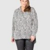 Love Your Wardrobe Elsa Animal Print Over-shirt Ivory/Black Print