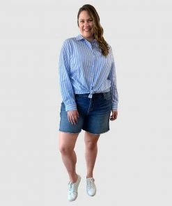 Love Your Wardrobe Ella Stripe Button-Up Shirt Sky Blue/White -Deals The Style Setters Store http3A2F2Fstatic.theiconic.com .au2Fp2Flove your wardrobe 7843 1258141 6