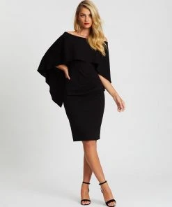 Montique Aerin Crepe Dress Black