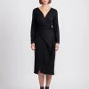 One Fell Swoop Wrap Dress Black Knit