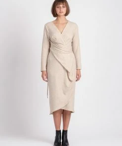 One Fell Swoop OFS Wrap Dress Sand Knit