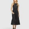 Oxford Cara Linen Dress Black