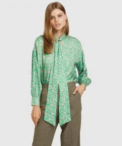 Oxford Sunny Printed Top Green