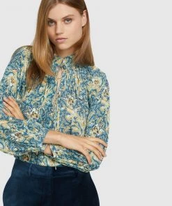 Oxford Sandy Floral Printed Blouse Blue multi -Deals The Style Setters Store http3A2F2Fstatic.theiconic.com .au2Fp2Foxford 0607 7393721 4