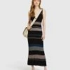 Oxford Nadia Multi Col Stripe Knit Dress Black/pink/blue