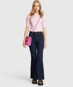 Oxford Jasmine Rib Knit Top Pink