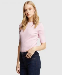 Oxford Jasmine Rib Knit Top Pink -Deals The Style Setters Store http3A2F2Fstatic.theiconic.com .au2Fp2Foxford 0773 0475441 5