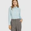 Oxford Victoria Button Front Shirt Eggshell blue
