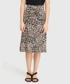 Oxford Marcel Animal Print Skirt Natural