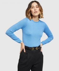 Oxford Tatiana Long Sleeve Knit Blue