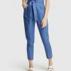 Oxford Sloane Linen Paperbag Pants Blue