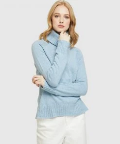Oxford Tash Soft Turtle Neck Knit Ballad Blue
