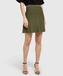 Oxford Vicky Knitted Skirt Khaki