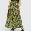 Oxford Olivia Blk Ditzy Floral Maxi Skirt Black multi