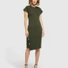Oxford Kensington Ponti Dress Military