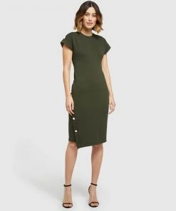 Oxford Kensington Ponti Dress Military