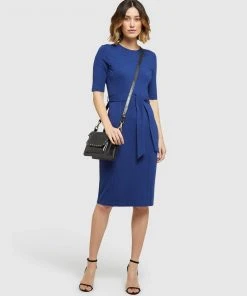 Oxford Zooey Ponti Dress Blue