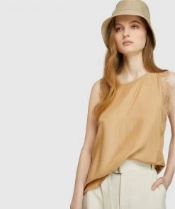 Oxford Kitty Lace Trim Tank Sand -Deals The Style Setters Store http3A2F2Fstatic.theiconic.com .au2Fp2Foxford 1312 3637931 4