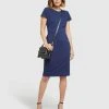 Oxford Magnolia Ponti Zip Dress Petrol Blue