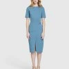 Oxford Roxy Ponti Dress Steel Blue