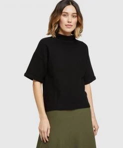 Oxford Kelly Cotton S/s Knit Black