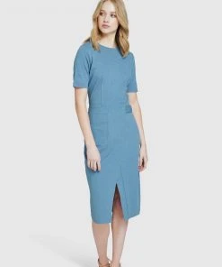 Oxford Roxy Ponti Dress Steel Blue -Deals The Style Setters Store http3A2F2Fstatic.theiconic.com .au2Fp2Foxford 1347 3303511 4