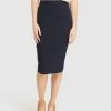 Oxford Peggy Wool Stretch Suit Skirt Navy