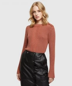 Oxford Claudine Cable Knit Copper