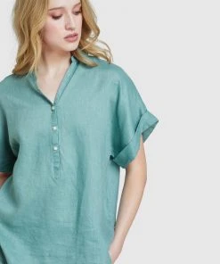Oxford Cara Linen Shirt Green -Deals The Style Setters Store http3A2F2Fstatic.theiconic.com .au2Fp2Foxford 1437 2819411 4