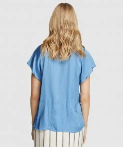 Oxford Ariela High Collar Blouse French blue -Deals The Style Setters Store http3A2F2Fstatic.theiconic.com .au2Fp2Foxford 1517 4153041 3