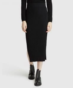Oxford Lucia Rib Skirt Black