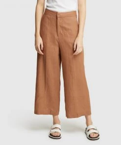 Oxford Lacie Linen Culottes Mocha