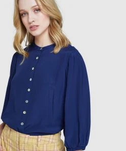 Oxford Jakaline Bubble Sleeve Top Navy -Deals The Style Setters Store http3A2F2Fstatic.theiconic.com .au2Fp2Foxford 1627 5303511 4