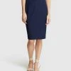 Oxford Monroe Stretch Eco Suit Skirt Navy