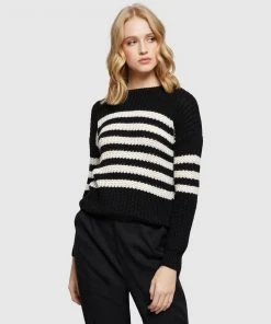 Oxford Astrid Striped Knit Black/Ivory