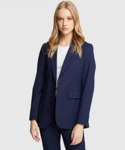Oxford Lola Stretch Eco Suit Jacket Navy