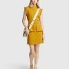 Oxford Vera Ponti Peplum Mini Dress Mustard