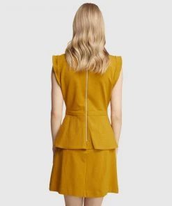 Oxford Vera Ponti Peplum Mini Dress Mustard -Deals The Style Setters Store http3A2F2Fstatic.theiconic.com .au2Fp2Foxford 2013 7690441 3